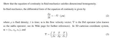 Show That The Equation Of Continuity In