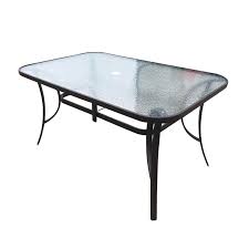 Rectangular Glass Patio Table With