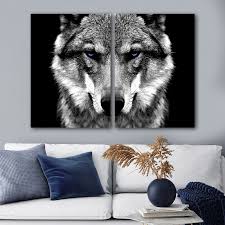 Wolf Head Animal Poster Nordic Style