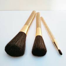 set of 3 estee lauder gold makeup brush