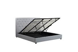 upholstered platform bed grey