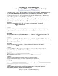 Resume Examples Objective Statement Objectives Resume Examples
