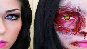 zombie half face halloween makeup
