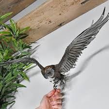 Wall Mounted Flying Owl Sculpture