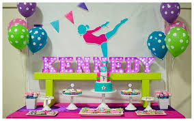 colorful gymnastics birthday party