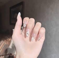 almond fake nail designs acrylic nails