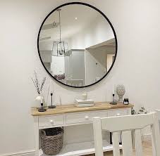 extra large round black wall mirror