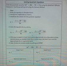 Solving Quadratic Equations Solve