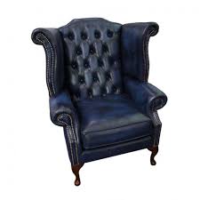 genuine leather queen anne armchair