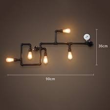 Wall Lights Industrial Air Pipes Wall Lamps Creative Wrought