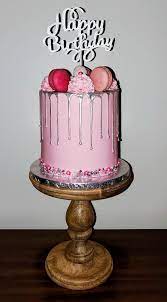 Pink And Silver Drip Cake gambar png