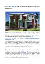 use house designers and house builders