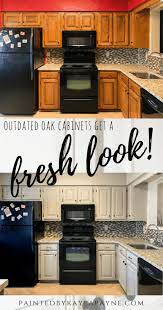 outdated oak cabinets get a fresh look
