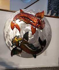 Koi Fish Metal Wall Art Giant Wall