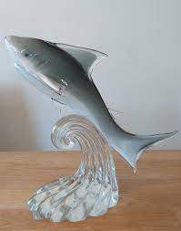 Large Murano Glass Fish Shark