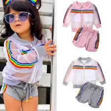 Details About Summer Toddler Kids Baby Girl Coat Vest Pants Outfits 3pcs Uv Sunsuit Clothes