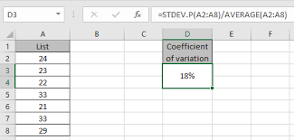 calculating coefficient of variation in