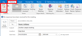 canceling a meeting in outlook