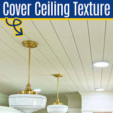 textured ceiling with beautiful shiplap