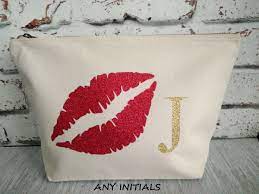 personalised makeup bag with glitter