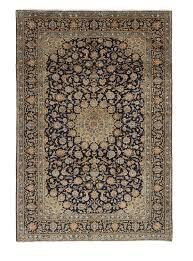 kashan persian rug night blue 292 x 199 cm