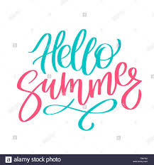 Hello Summer Bright Hand Writing Lettering Calligraphy