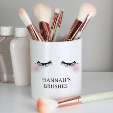 personalised makeup brush pot by