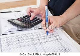 Young Couple Calculating Budget Portrait Of Young Happy Couple