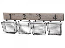 old wall rack w 4 metal baskets 41359 24