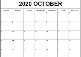 October 2020 Calendar Pdf Word Excel Template 2