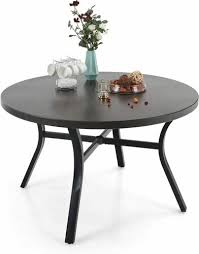 Outdoor Patio Table Round Metal Dining