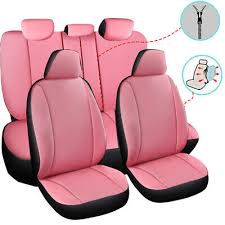 Pink Faux Leather Car Seat Covers Full