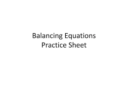 Balancing Equations Practice Sheet