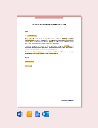 resignation letter template in pdf