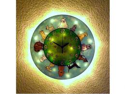 doggy wall clock with light dog owner