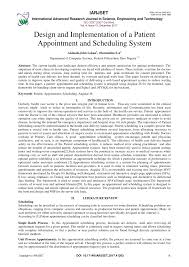 Pdf Design And Implementation Of A Patient Appointment And