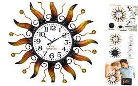 Indoor Outdoor Clocks Sun Wall Clock