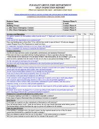fire inspection report template form