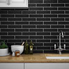 mileto black gloss ceramic wall tile