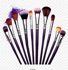 colorful makeup brushes arranged in a