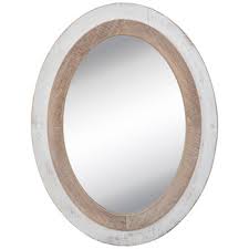 whitewash oval wood wall mirror hobby