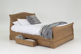 Carmen Oak Sleigh Bed With Storage