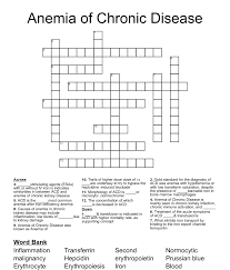 anemia of chronic disease crossword