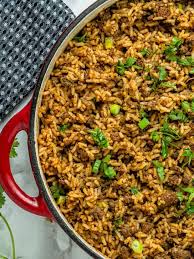 dirty rice with sausage and ground beef