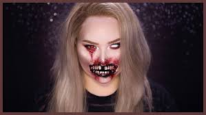 torn mouth halloween makeup tutorial