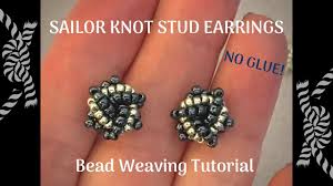 2 beaded knot stud earrings tutorials
