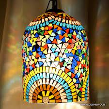Mosaic Glass Lamp Mixed Color Baklava