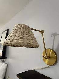Rattan Wall Sconce Brass Includes Led