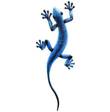 Metal Gecko Wall Art Blue The