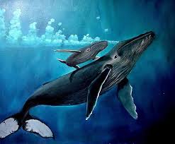 whales painting 3d fish other hd